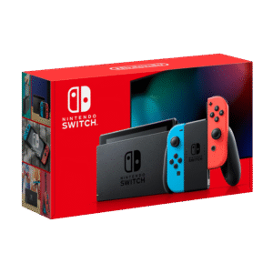Nintendo Switch V2 with Neon Blue and Red Joy‑Con