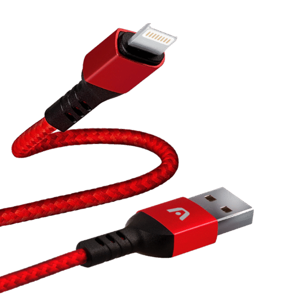 Argom Dura Form Lightning to USB 2.0 Nylon Braided Cable 6FT/1.8M - Red
