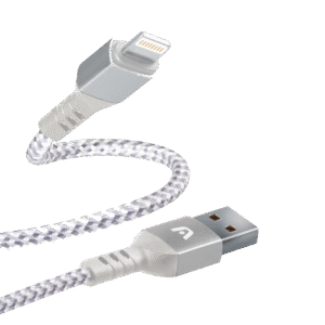 Argom Dura Form Lightning to USB 2.0 Nylon Braided Cable 6FT/1.8M - White