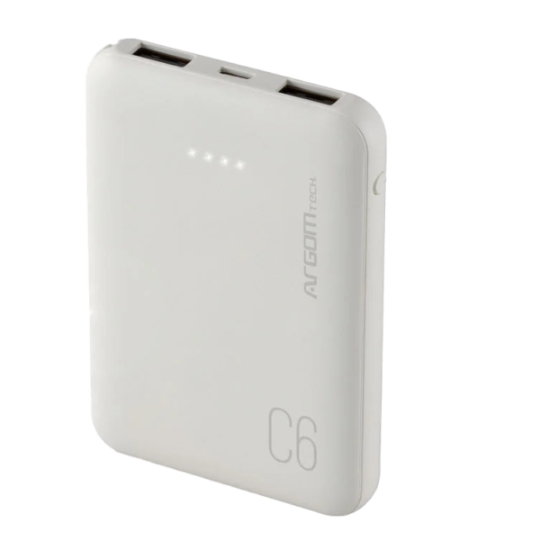 ArgomTech Power Bank – C6 6000mAh White