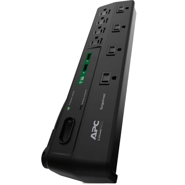 APC 8-Outlet Surge Protector Strip w/USB Ports