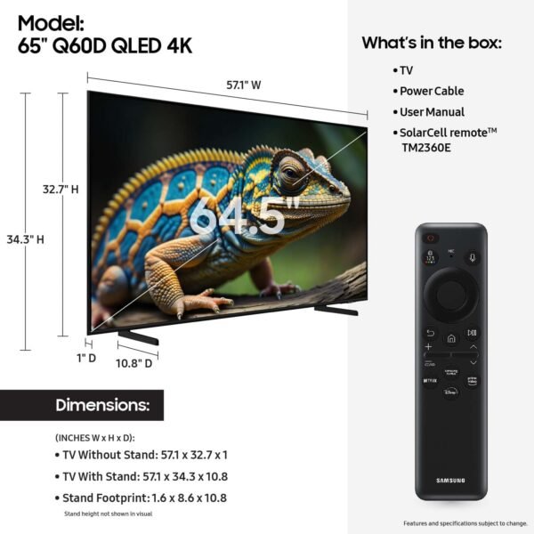 Samsung 65" QLED 4K Smart TV Q60D - Image 3