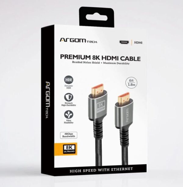 Argom HDMI 8K Cable – 60Hz Ultra High-Speed Braided 6FT - Image 2
