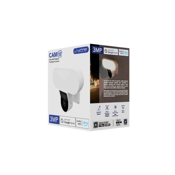 Unno Tekno Cam12+ 3MP Smart Outdoor Floodlight Camera - Image 3