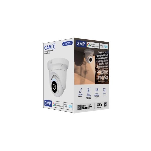 Unno Tekno Cam5+ 3MP Smart Outdoor Dome Camera – CM1415WT - Image 3