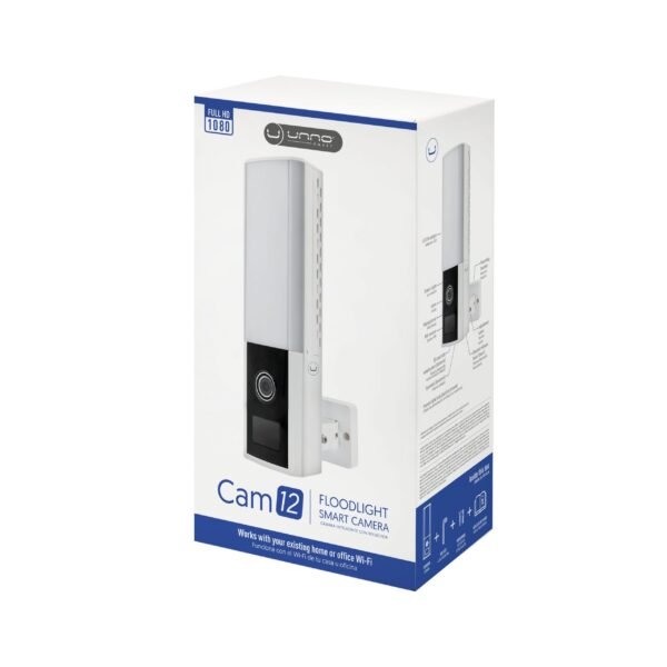 Unno Tekno Cam12 1080p Smart Wireless Outdoor Floodlight Camera – CM1412WT - Image 3