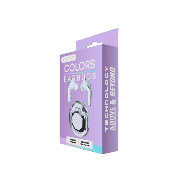 Unno Tekno Colors TWS Wireless Earbuds - White - Image 3