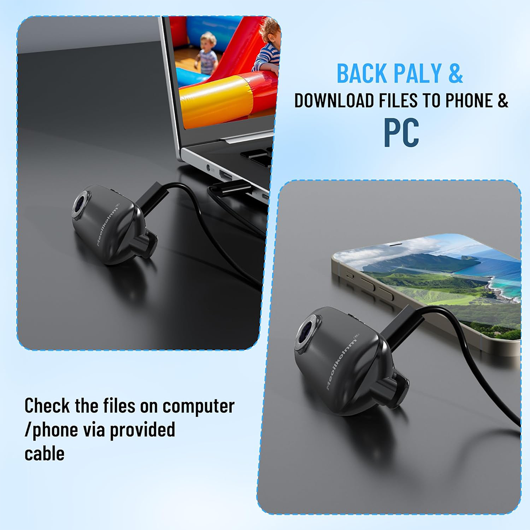 Meoilkolnm 1080P Mini Body Camera with Audio & Video, 64GB Storage - Image 3