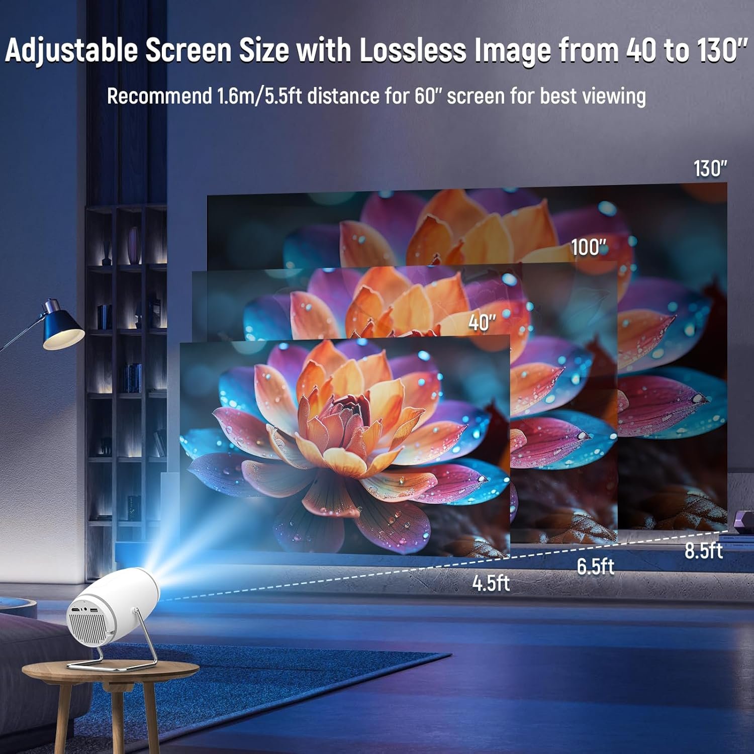 Pisodawn Portable Mini Projector – 1080P, 4K Support, Wi-Fi & Bluetooth - Image 2