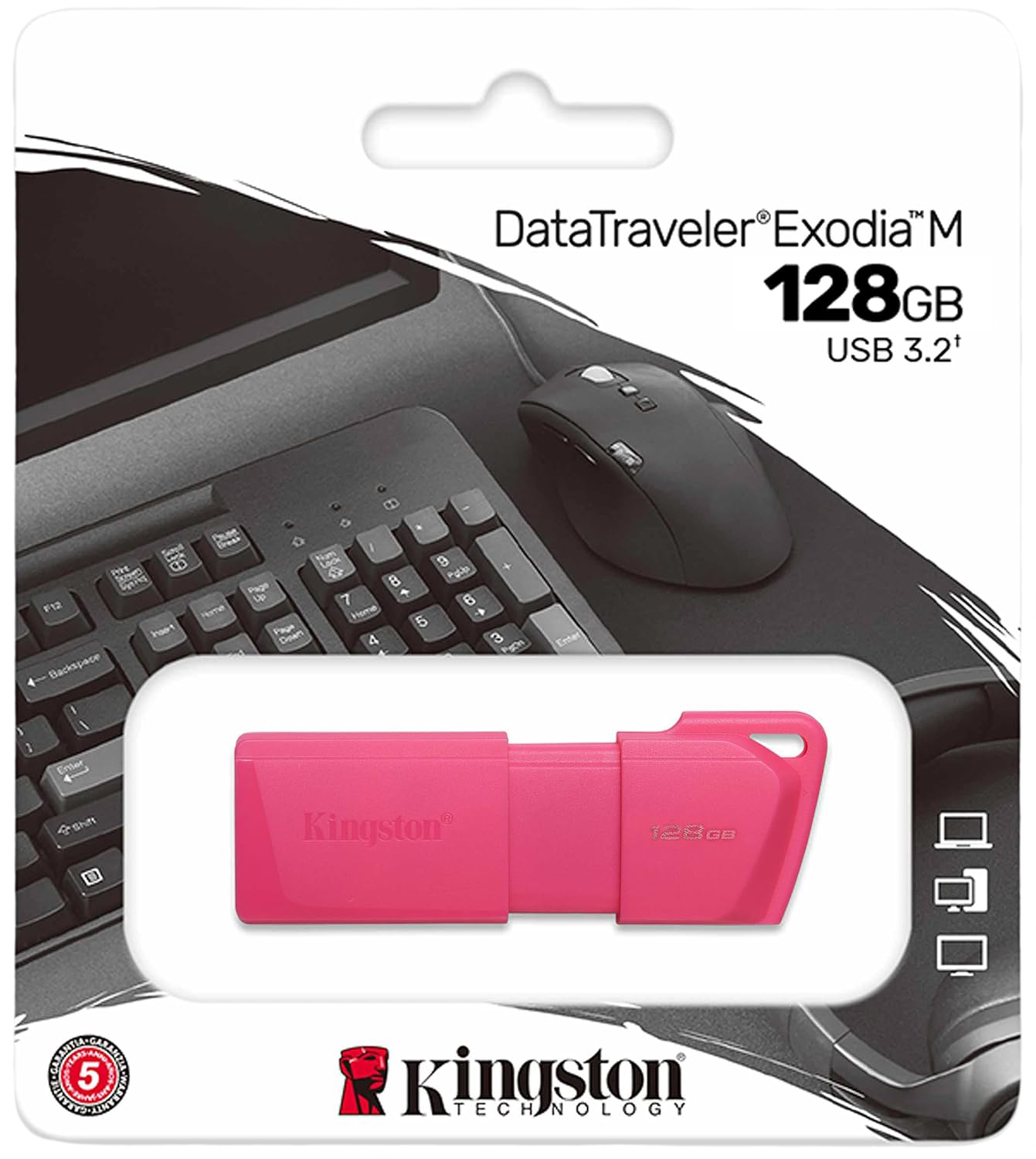 Kingston DataTraveler Exodia 128GB USB 3.2 Gen 1 Flash Drive – Pink - Image 2