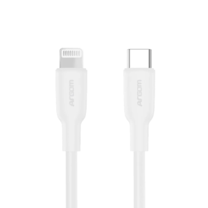 Argom Dura Flex Type-C to Lightning 30W Fast Charging Silicone Cable 6FT/1.8M - White