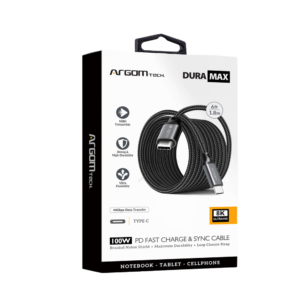 ArgomTech DuraMax 100W PD USB4 Fast Charge & Sync USB-C to USB-C Cable 1.8M/6FT Braided