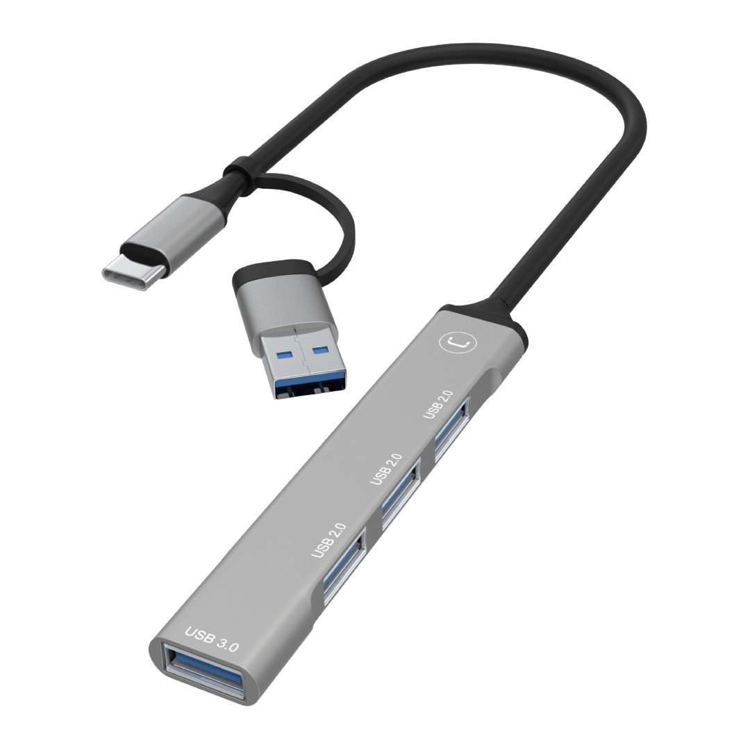 Unno Tekno Hub 4-Ports Dual A & C to USB