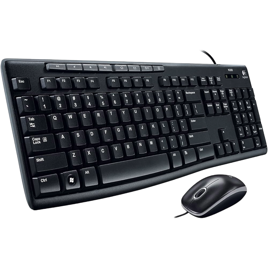 Logitech Keyboard & Mouse Combo MK200 Media Eng USB Wired Black