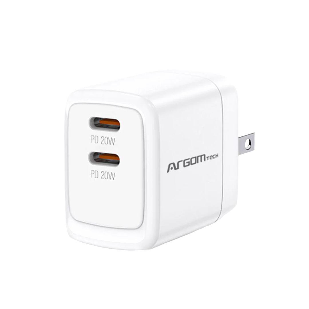 ARGOM 40W Dual Type-C PD Fast Wall Charger