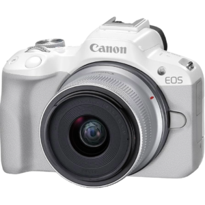 Canon EOS R50 Mirrorless Digital Camera with 18-45mm Lens (White) [Special Order]