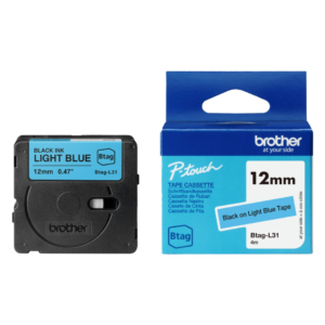 BROTHER Btag Black on Light Blue Label Tape  BTAGL31, ~1/2in
